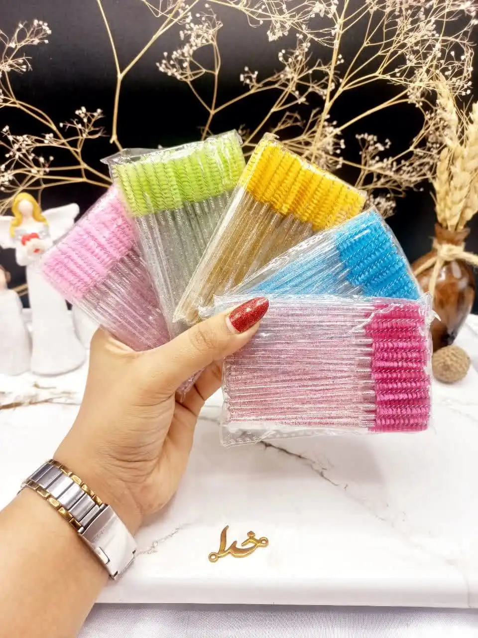 20250731044320440-thumbnail برس ابرو و مژه رنگی شیشه ای بسته 50 عددی - تصویر 1