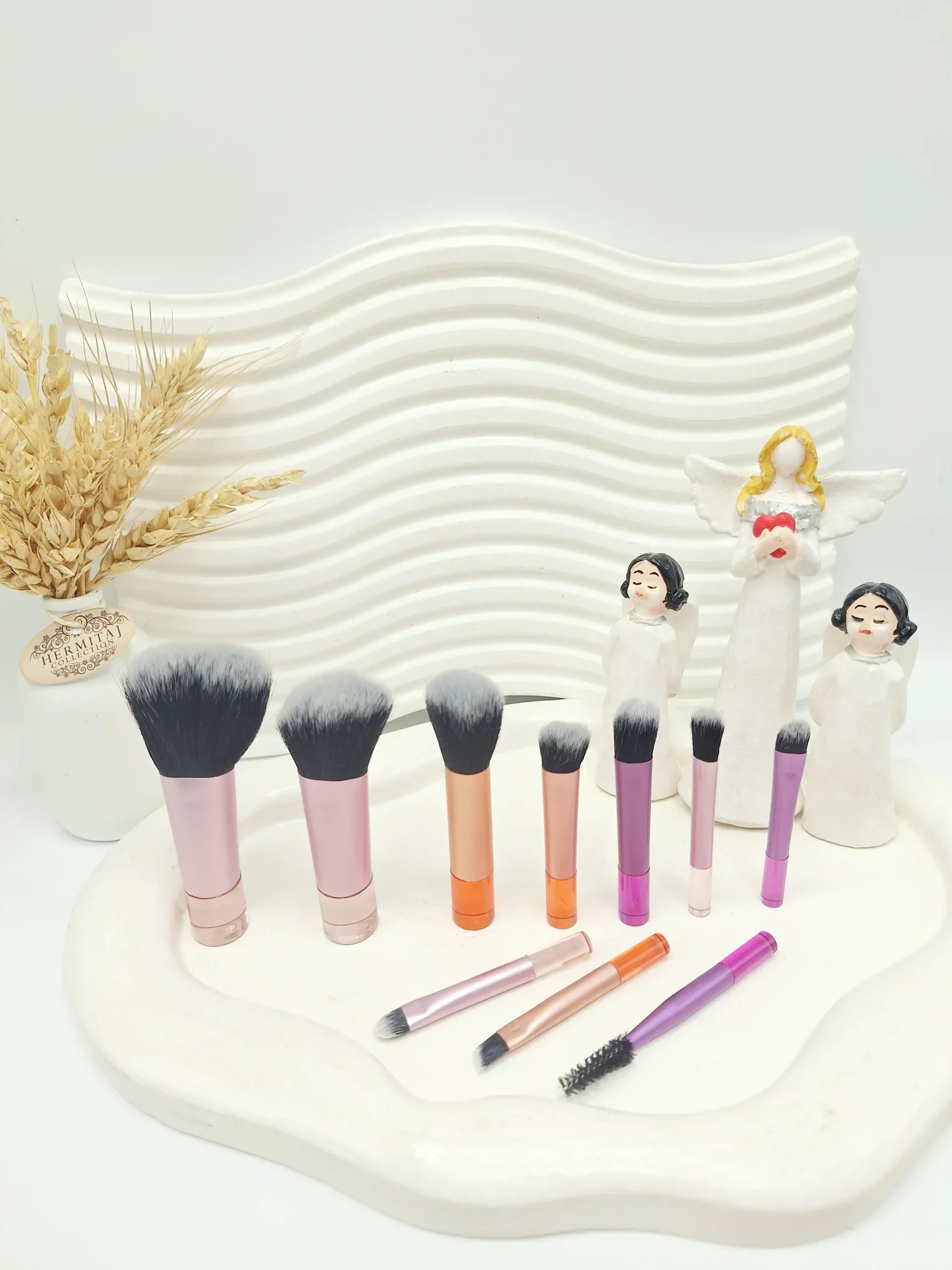 20251113210656960-thumbnail ست براش 10 تایی کیفی دو رنگ مسافرتی سایز کوچک - تصویر 1