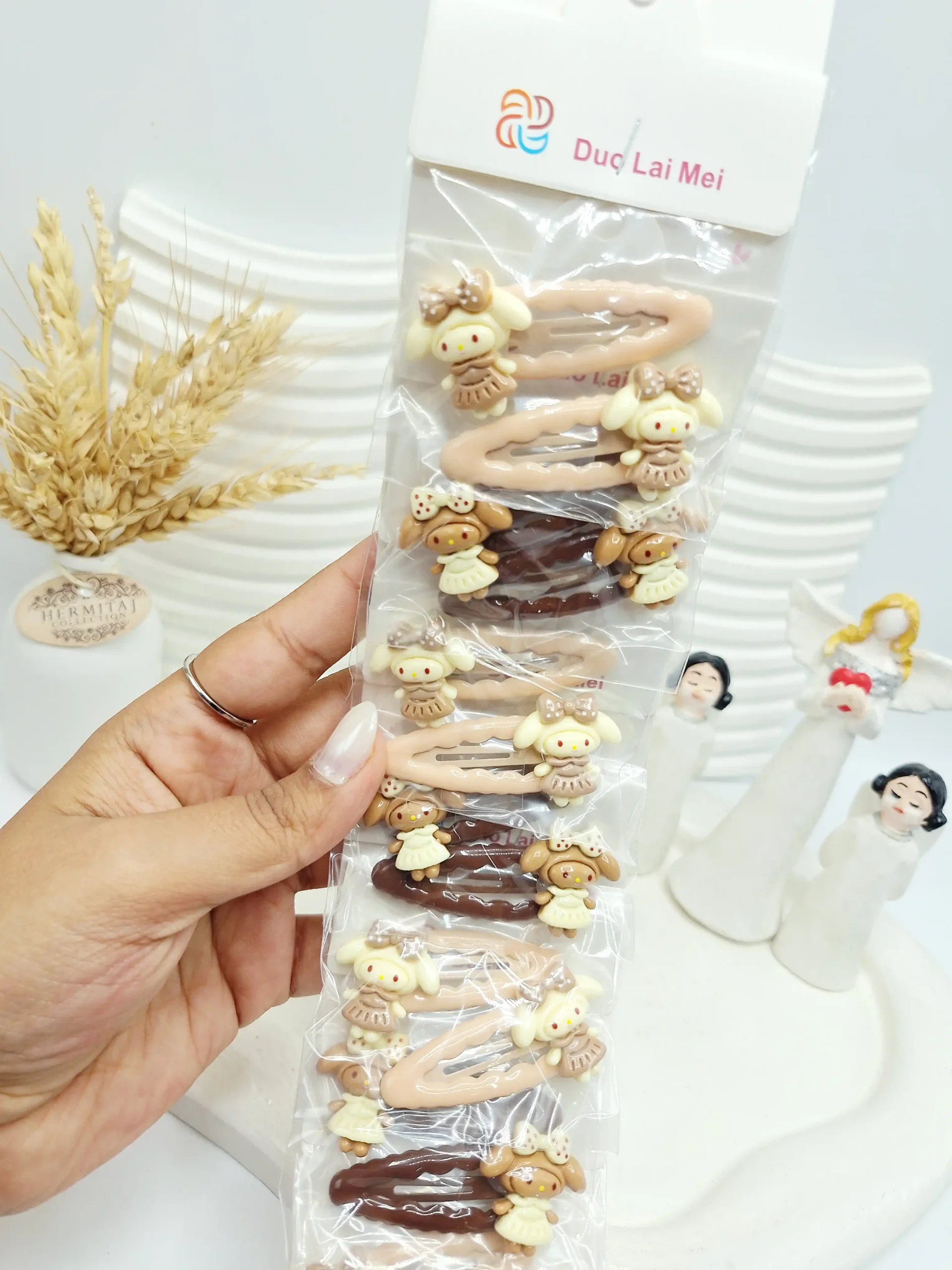 20251117112626112-thumbnail ست 10 تایی پنس مو کرومی رنگ کرم و نود - تصویر 1