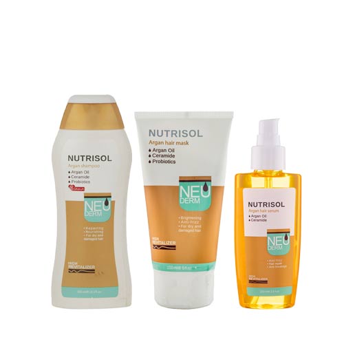 darman-mooye-charb پک درمان مو با روغن آرگان نئودرم |Neoderm Dry Hair Tretment Argan Pack - تصویر 1