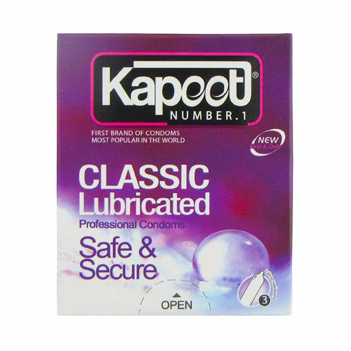 kapoot-classic-lubricated-condoms-3pcs کاندوم 3 عددي کلاسيک کاپوت - تصویر 1