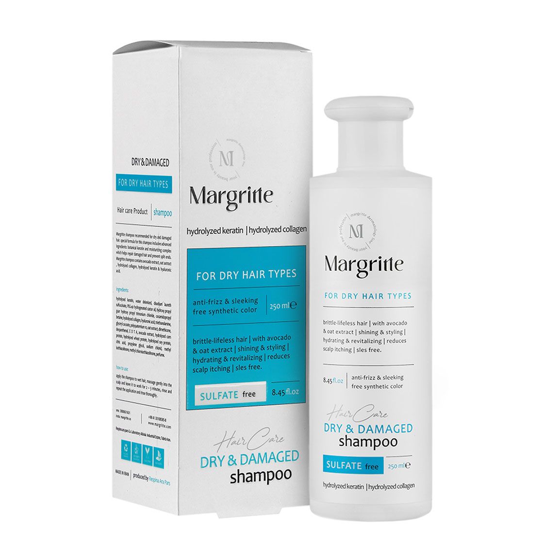 a6a5f447-3fa0-4317-aa31-df0f58845731 شامپو موهای خشک و آسیب دیده حجم 250 میلی لیترSulfat Free مارگریت - تصویر 1