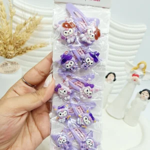 ست 10 عددی پنس مو کرومی بنفش