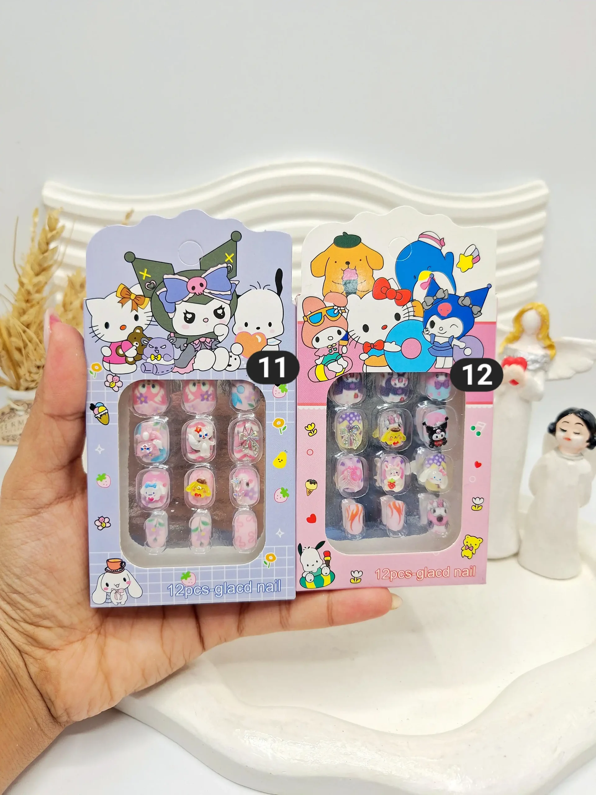 20251203105537380-thumbnail پک ناخن مصنوعی بچگانه کرومی استیکر دار - تصویر 1