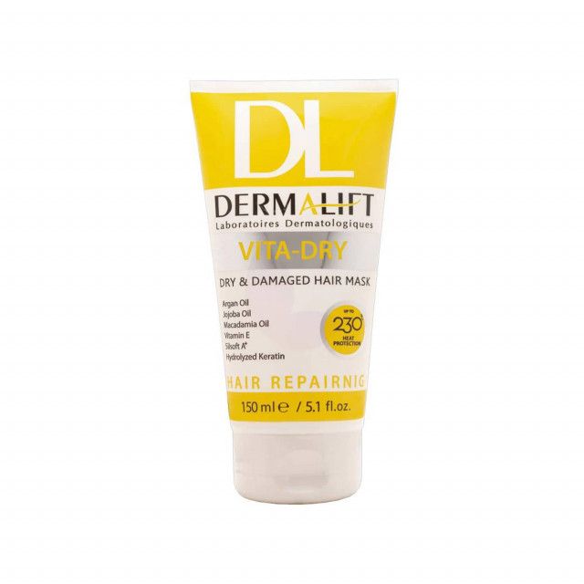 f0d3f0781a737029e0869673e0282389-single ماسک مو درمالیفت مدل Vita-Dry مناسب موهای خشک و آسیب دیده حجم 150 میلی لیتر - تصویر 1