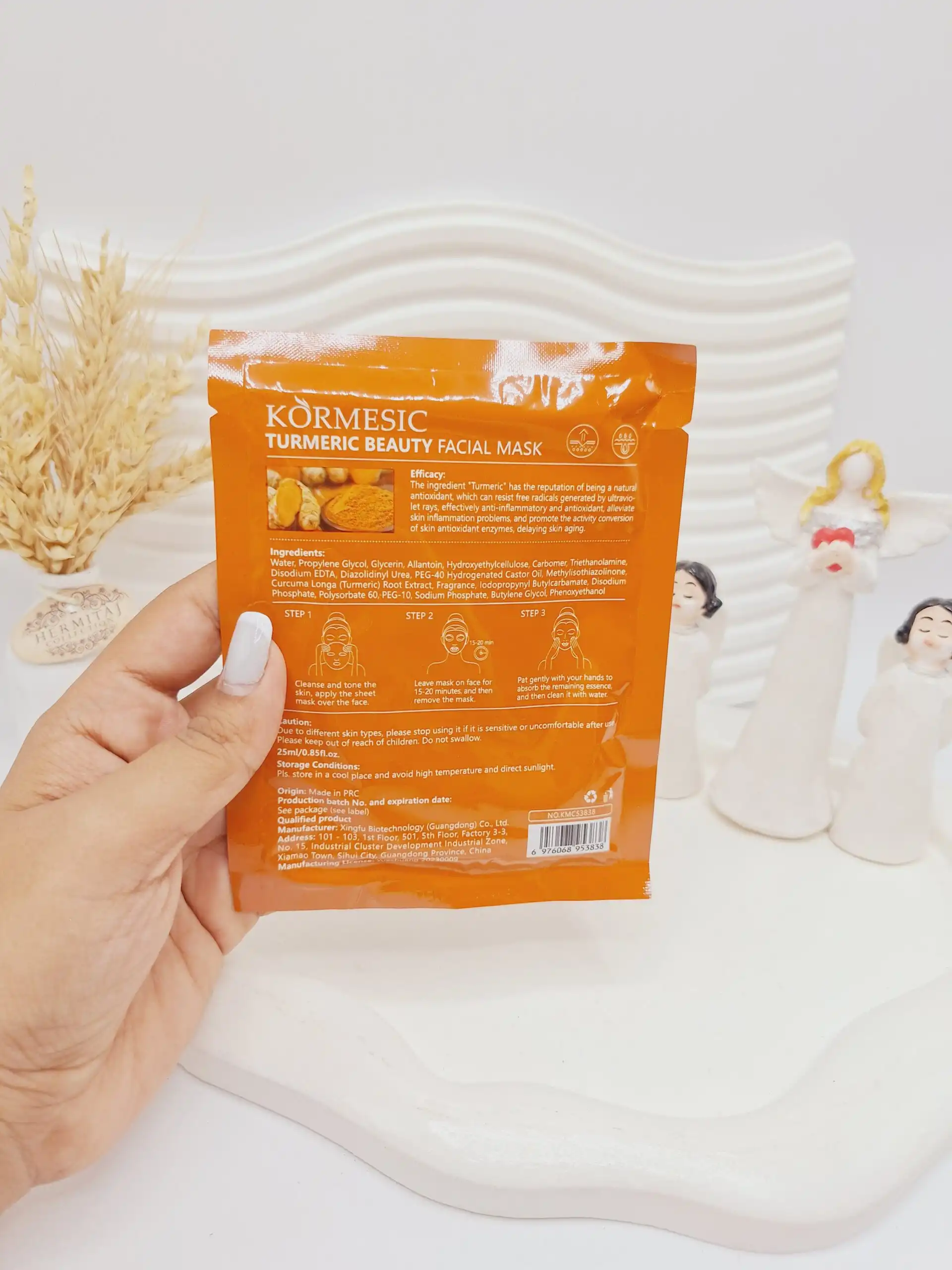 20250914182703494-thumbnail ماسک ورقه ای زردچوبه TURMERIC MASK کد 3838 - تصویر 1