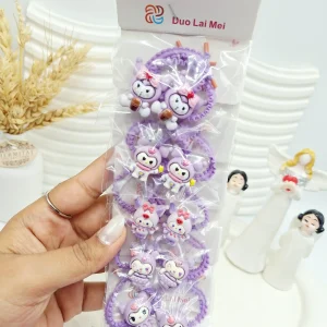 ست 10 تایی کش مو 2 تایی بنفش طرح کرومی بنفش