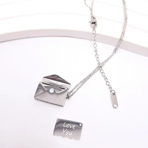 گردنبند مدل پاکت نامه نقره ای