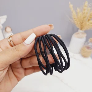 کش مو 10 تایی طرح ساده رنگ مشکی