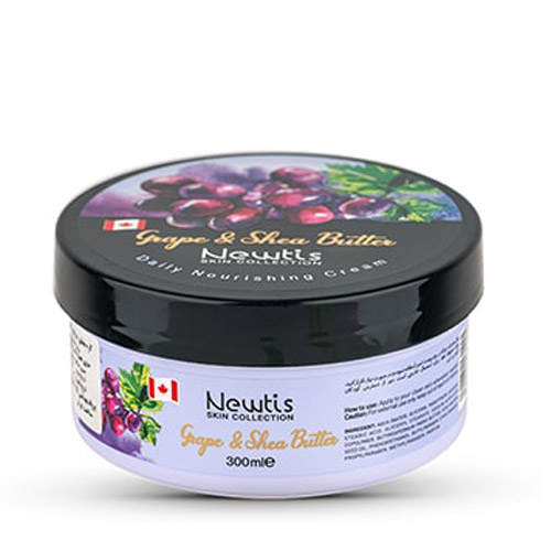 Newtis-Grape-Shea-Butter-Daily-Nourishing-Cream-300ml کرم مرطوب کننده کاسه ای انگور و شی باتر 300میل نیوتیس|Newtis Grape And Shea Butter Daily Nourishing Cream 300ml - تصویر 1