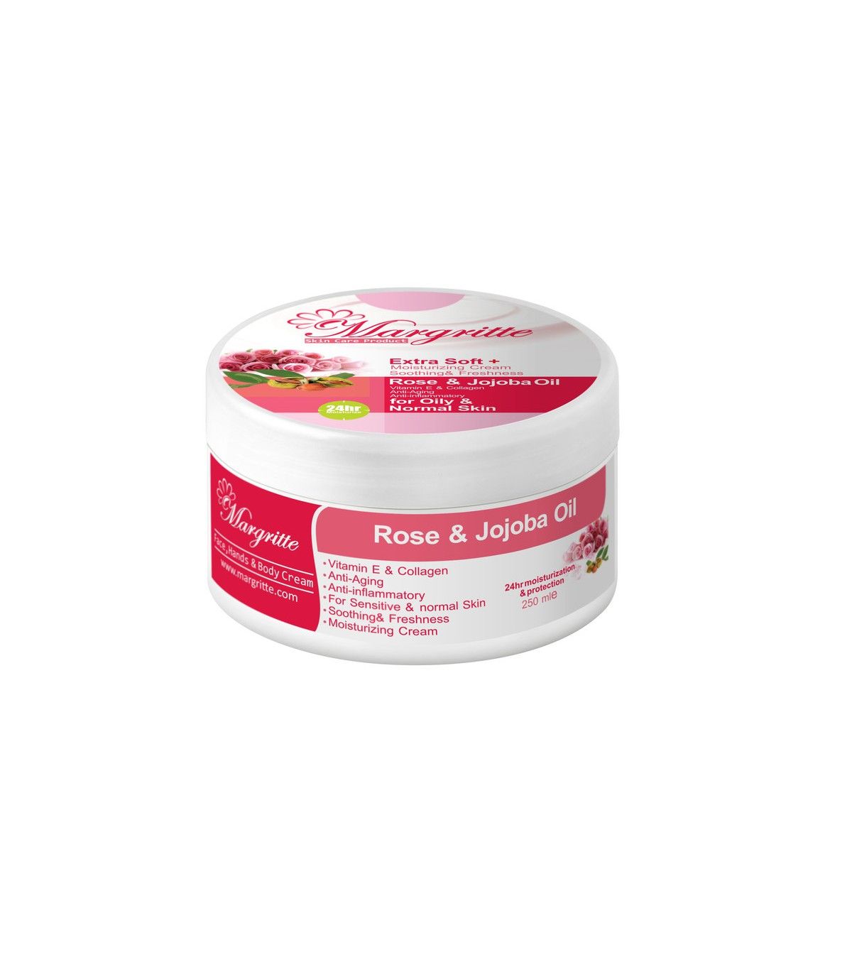 258054c4-c29f-46f0-bf50-d1b83d817f02 کرم مرطوب کننده آبرسان رز جوجوبا حجم 150 میلی لیتر (کاسه ای) مارگریت - تصویر 1