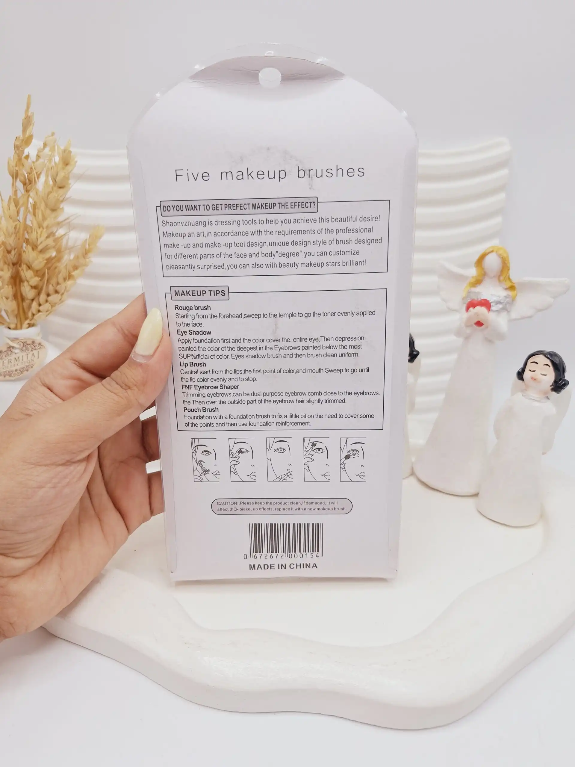 20251009060606931-thumbnail ست براش 5 تیکه کرومی مدل فانتری (رنگ بنفش) - تصویر 1