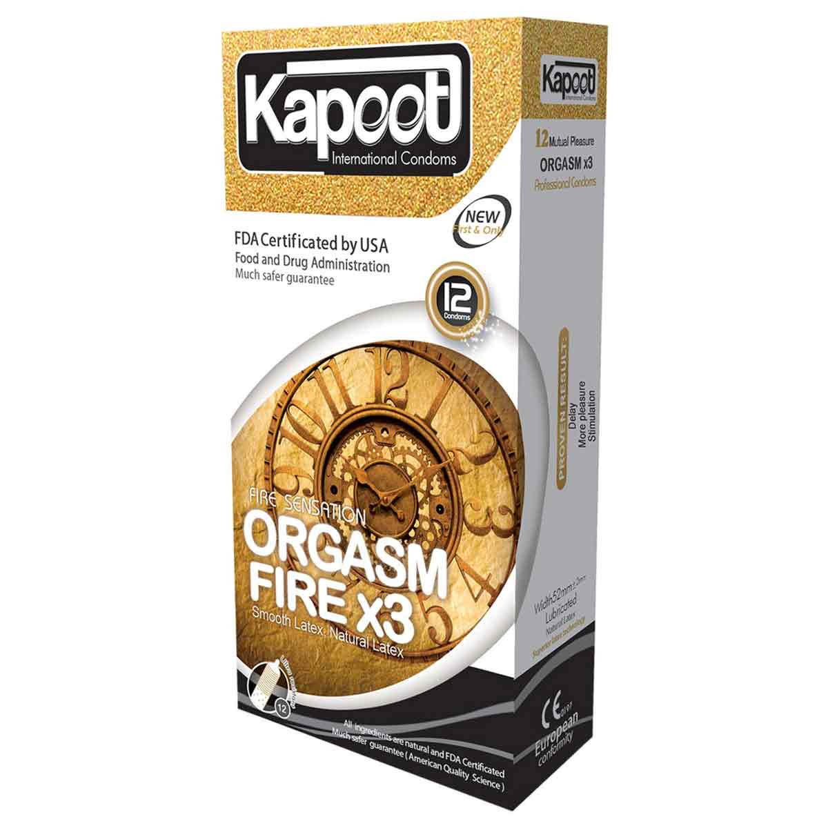 kapoot-orgasm-fire-×3-12-1 کاندوم تاخيري کاپوت 12 عددي ارگاسم سه برابر - تصویر 1