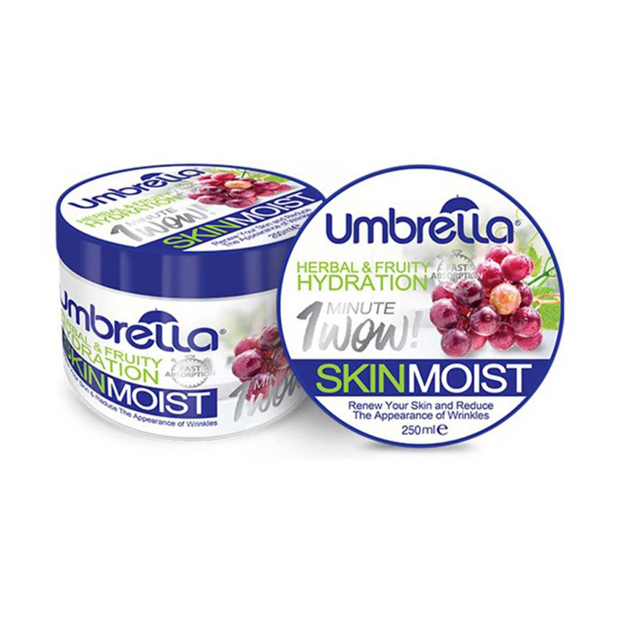 umbrella-herbal-fruity-hydration-skin-moisturizing-cream-with-grape-250ml کرم کاسه اي انگور آمبرلا - تصویر 1