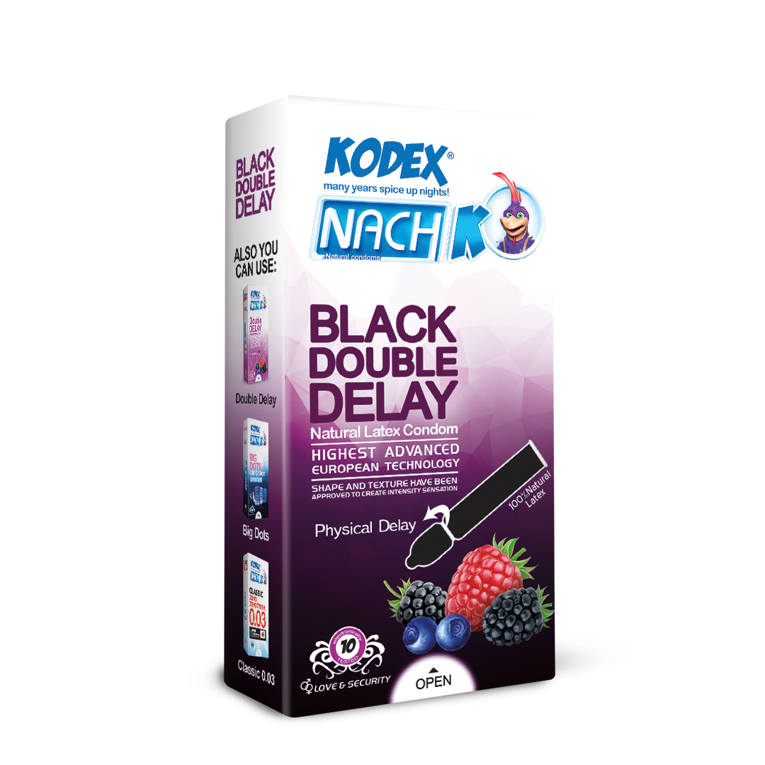 Black-Double-Delay-Png کاندوم کدکس ۱۰ عددی مشکی فوق العاده تاخیری - تصویر 1