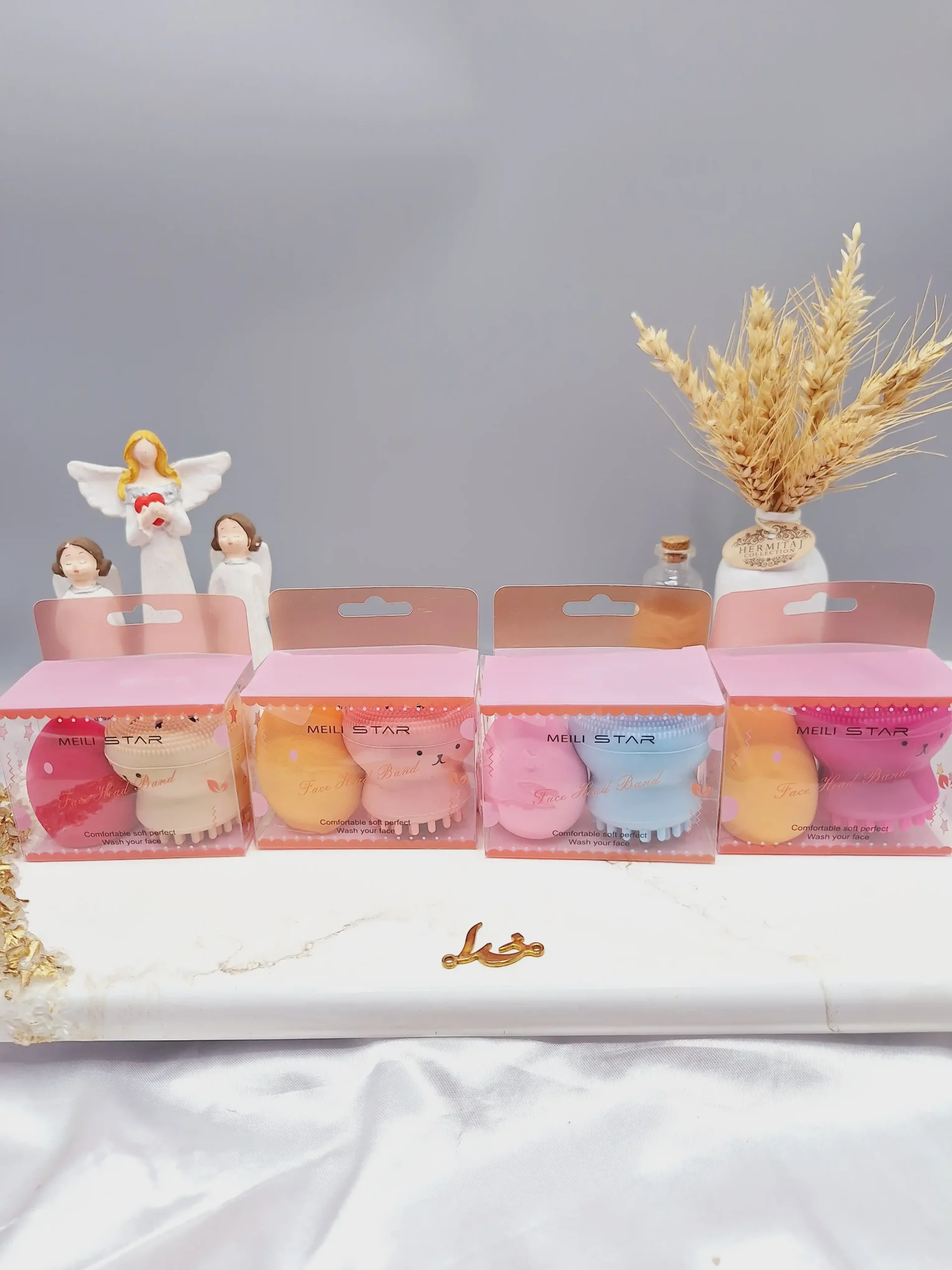 20250731052611308-thumbnail ست پک دوتایی فیس براش هشت پا و پد تخم مرغی MEILI STAR - تصویر 1