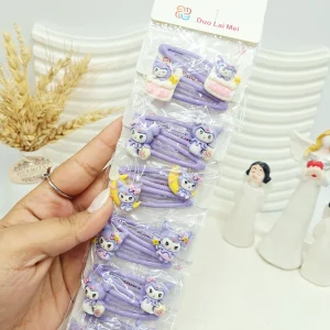 ست 10 تایی پنس مو کرومی بنفش شب تاب