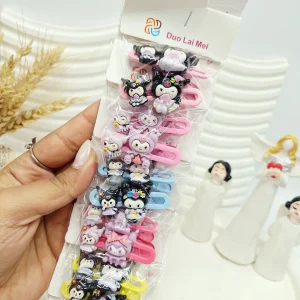 ست 20 تایی گیره مو طرح کرومی رنگارنگ