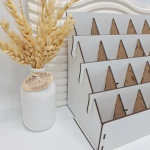 استند رو میزی چوبی مناسب لوازم آرایشی و تحریر《رنگ سفید》