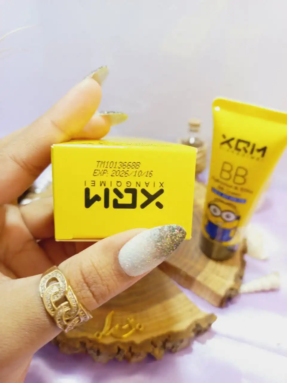 20250731040629840-thumbnail بی بی کرم ابریشمی طرح مینیون میشا XQM کد x1974 - تصویر 1