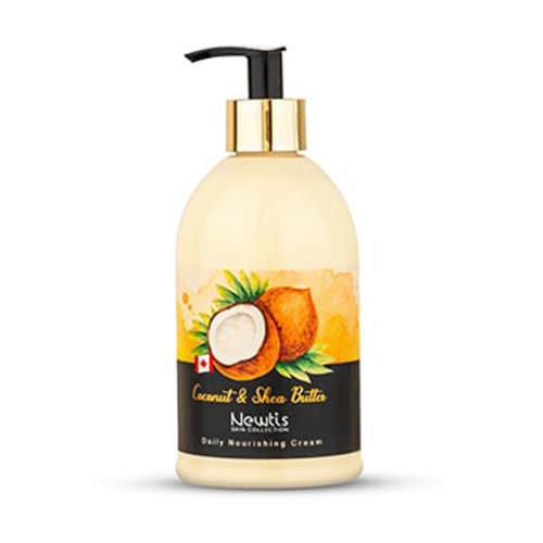Newtis-Coconut-Cream-500ml کرم مرطوب کننده نارگیل و شی باتر پمپی 500میل نیوتیس|Newtis Coconut And Shea Butter Daily Nourishing Cream 500ml - تصویر 1